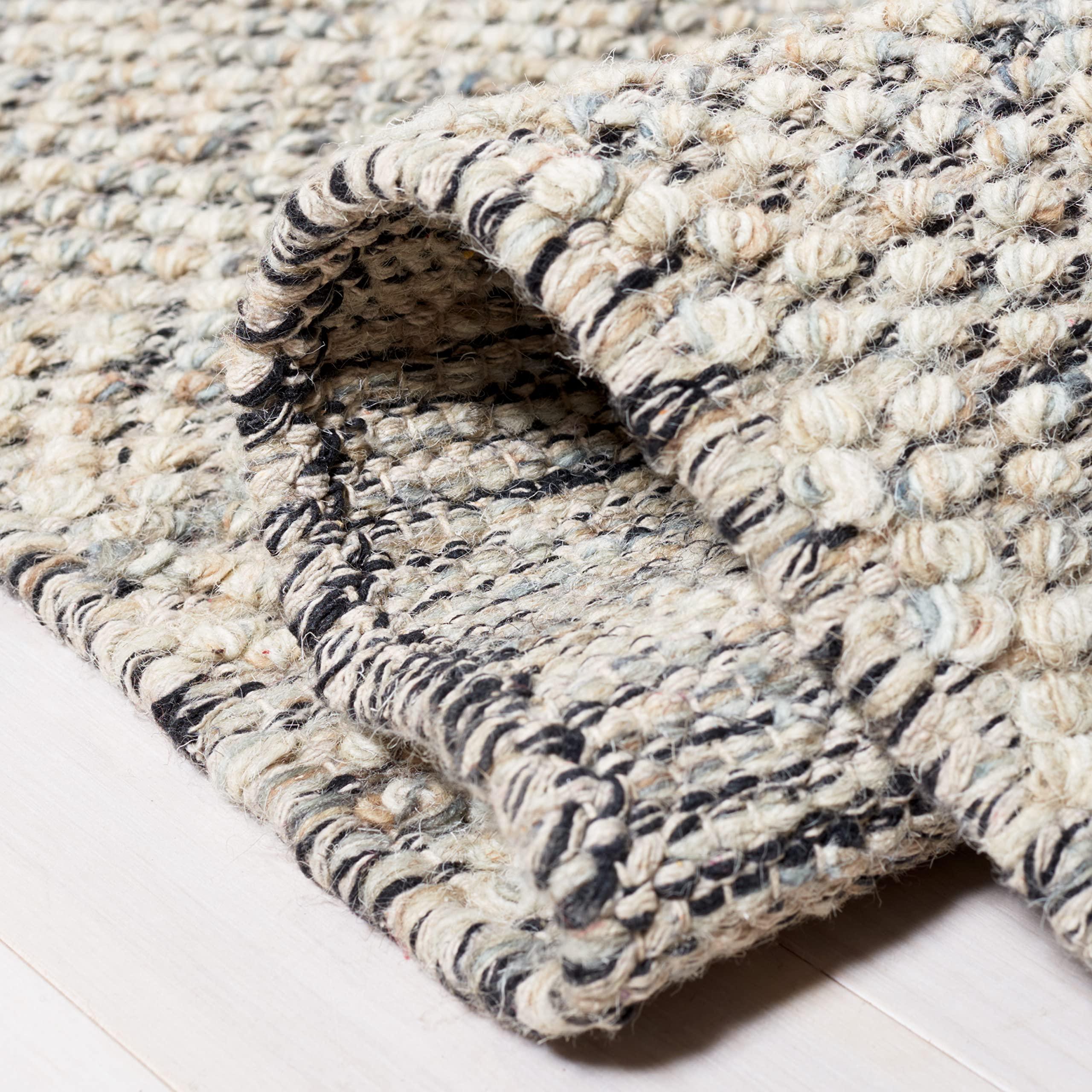 Safavieh SAFAVIEH Natura Collection Area Rug - 6' Round, Camel & Grey, Handmade Wool, Ideal for High Traffic Areas in Living Room, Bedroom (NAT503C)