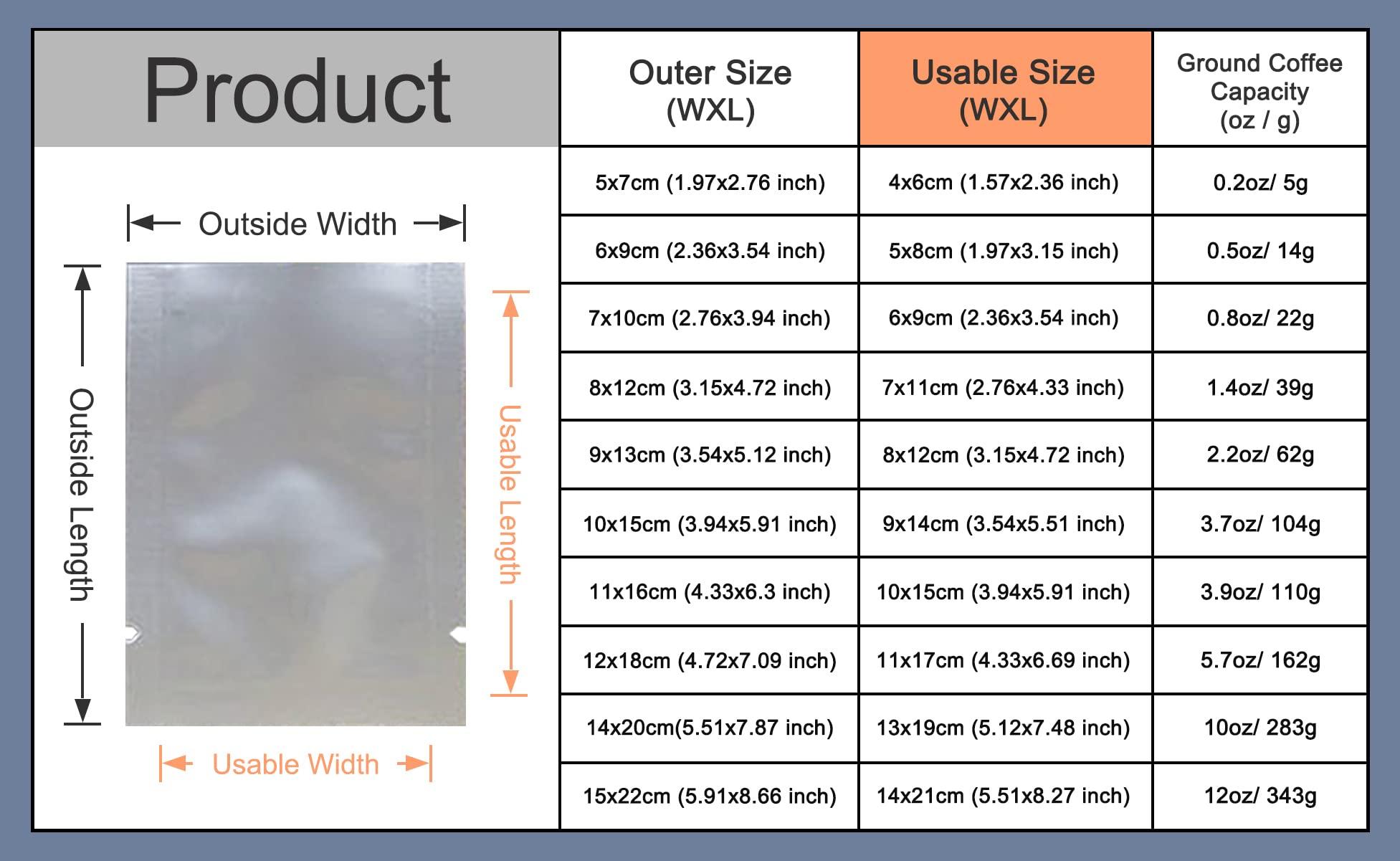 MITOB MITOB 100 Pack Sample Packets Small Silver Mylar Bags 1.97x2.76 inch 3.9 Mil Pure Aluminum Foil Flat Food Storage Bag Open Top Heat Sealing Vacuum Pouch for Coffee Beans Candy with Tear Notch