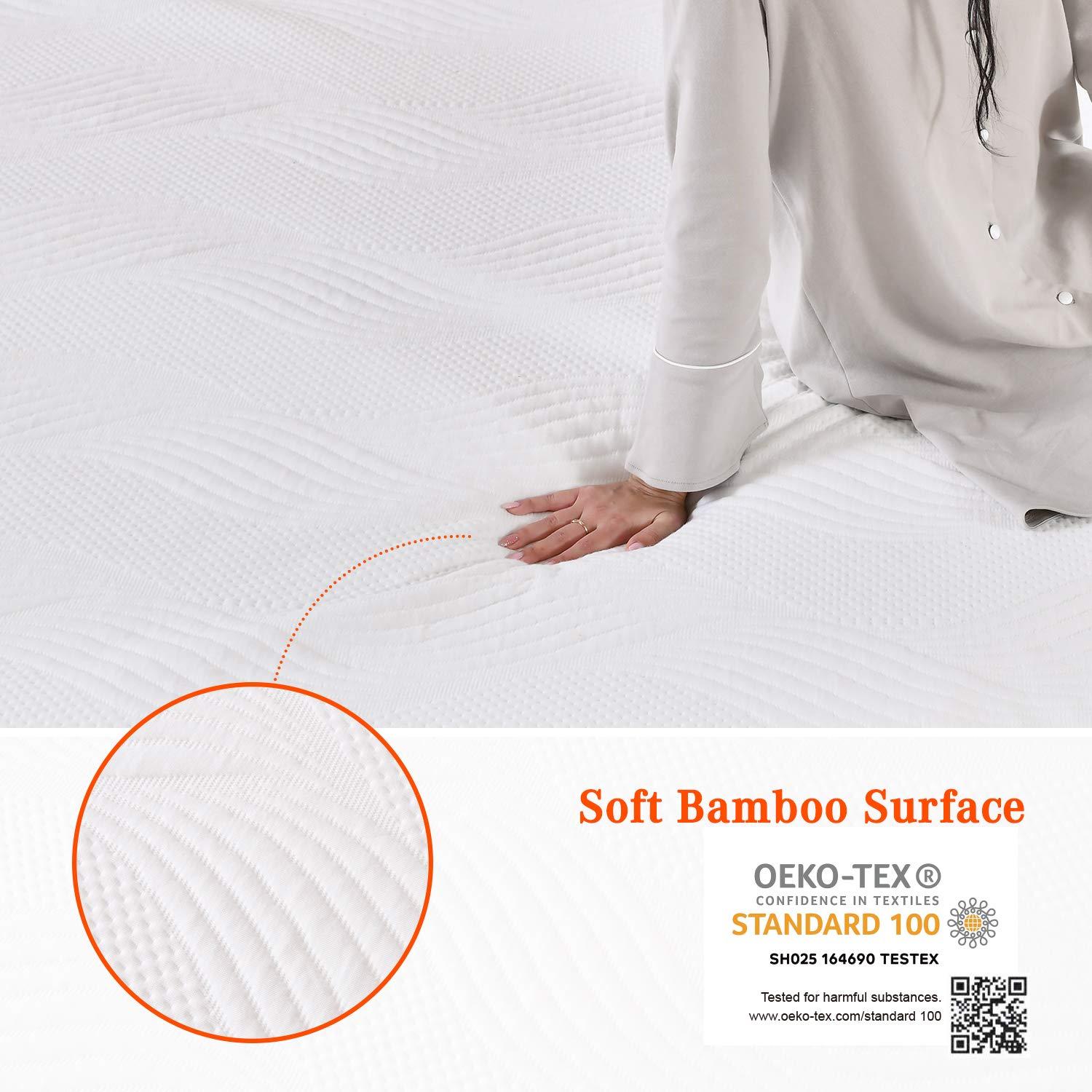 Sweetnight Sweetnight Mattress Topper Full Size with Waterproof Mattress Protector, 2 Inch Cooling Egg Crate Gel Memory Foam Topper Ultra Plush, Plus 4 Bed Sheet Holder Straps, Full Size, White (SN-T001-2-F)