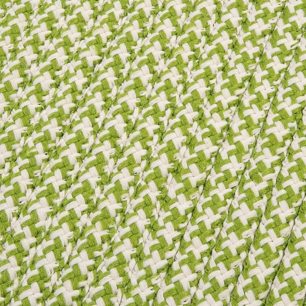 HNU 1 Piece 4' x 6' Rectangle Casual Border Houndstooth Patterned Latex Free Indoor Outdoor Area Rug, Stain Fade Resistant Reversible Accent Braided Rug, Polypropylene Synthetic Fiber Lime Green Area Rug