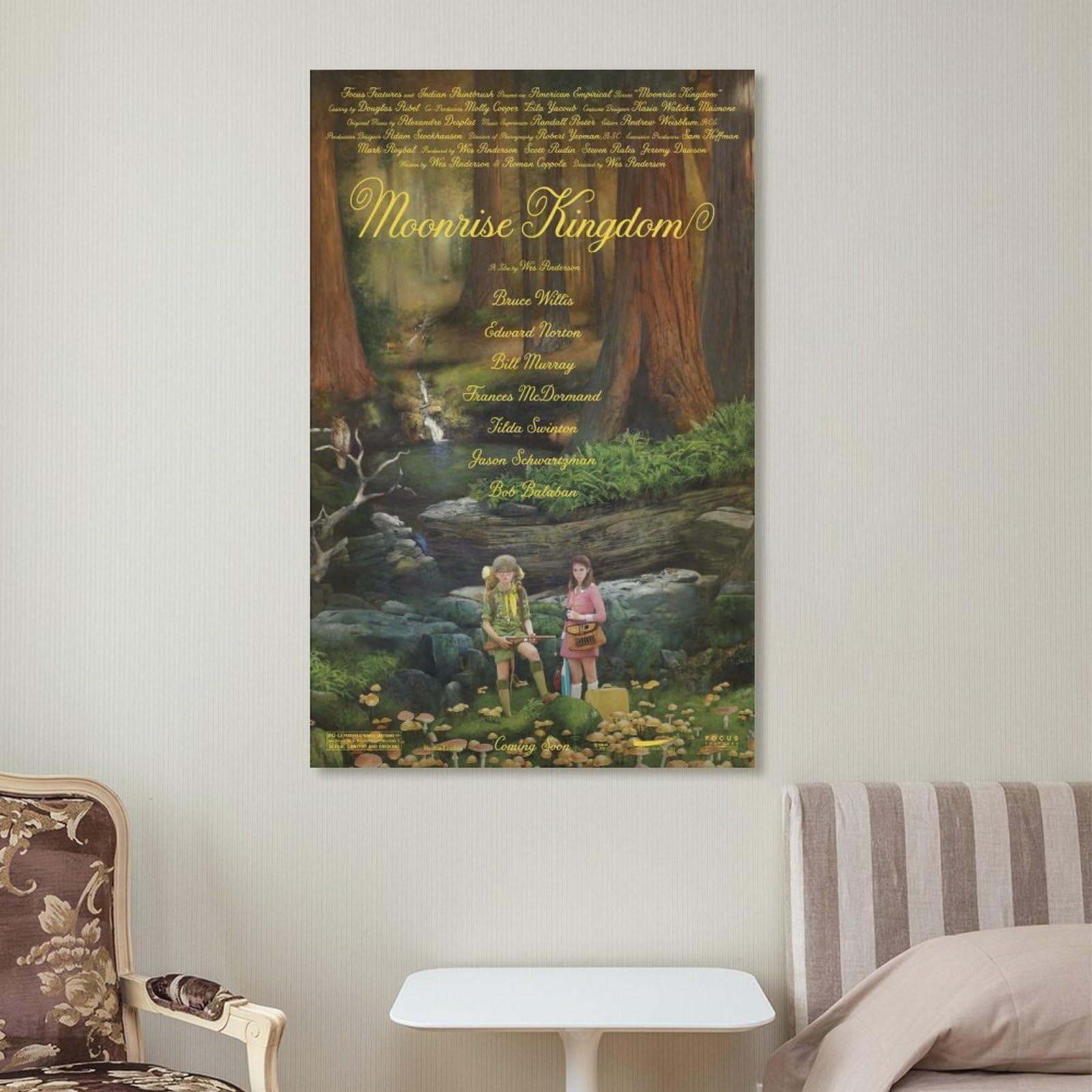 shengkuo Aesthetic Posters Moonrise Kingdom Movie Posters Cool Artwork Wall Art Home Decor Posters Gift Ideas Canvas Art Poster And Wall Art Picture Print Modern Family Bedroom Decor Posters 20x30inch(50x75cm)