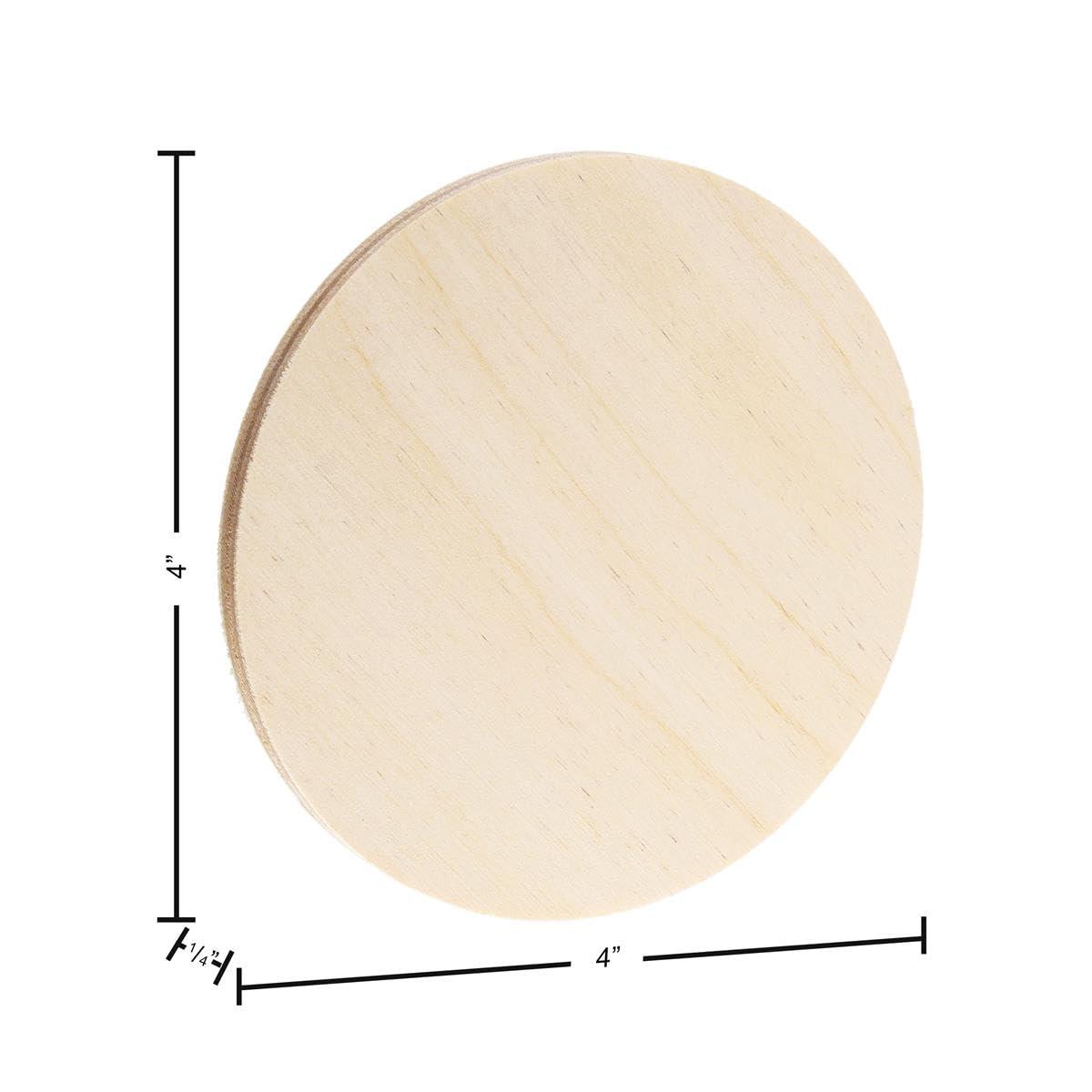 Hampton Art Hampton Art Coasters Round 6Mm 4Pc, Wood Coasters, Wooden Coasters, Wood Coaster Blanks, DIY Blank Coasters for Crafts, Wood, for Crafts