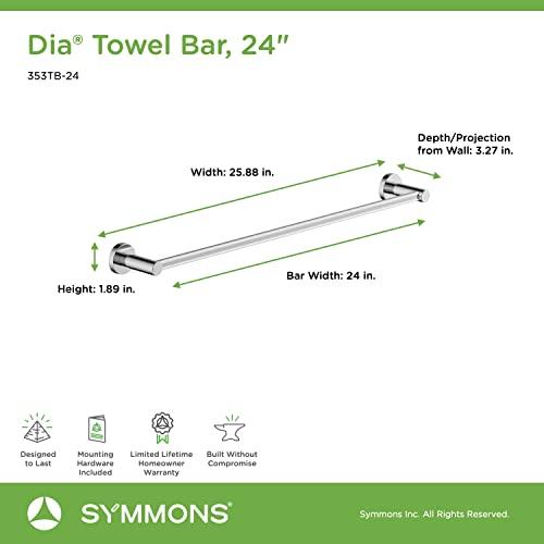 Symmons Symmons 353TB-24 Dia 24 in. Wall-Mounted Towel Bar in Polished Chrome