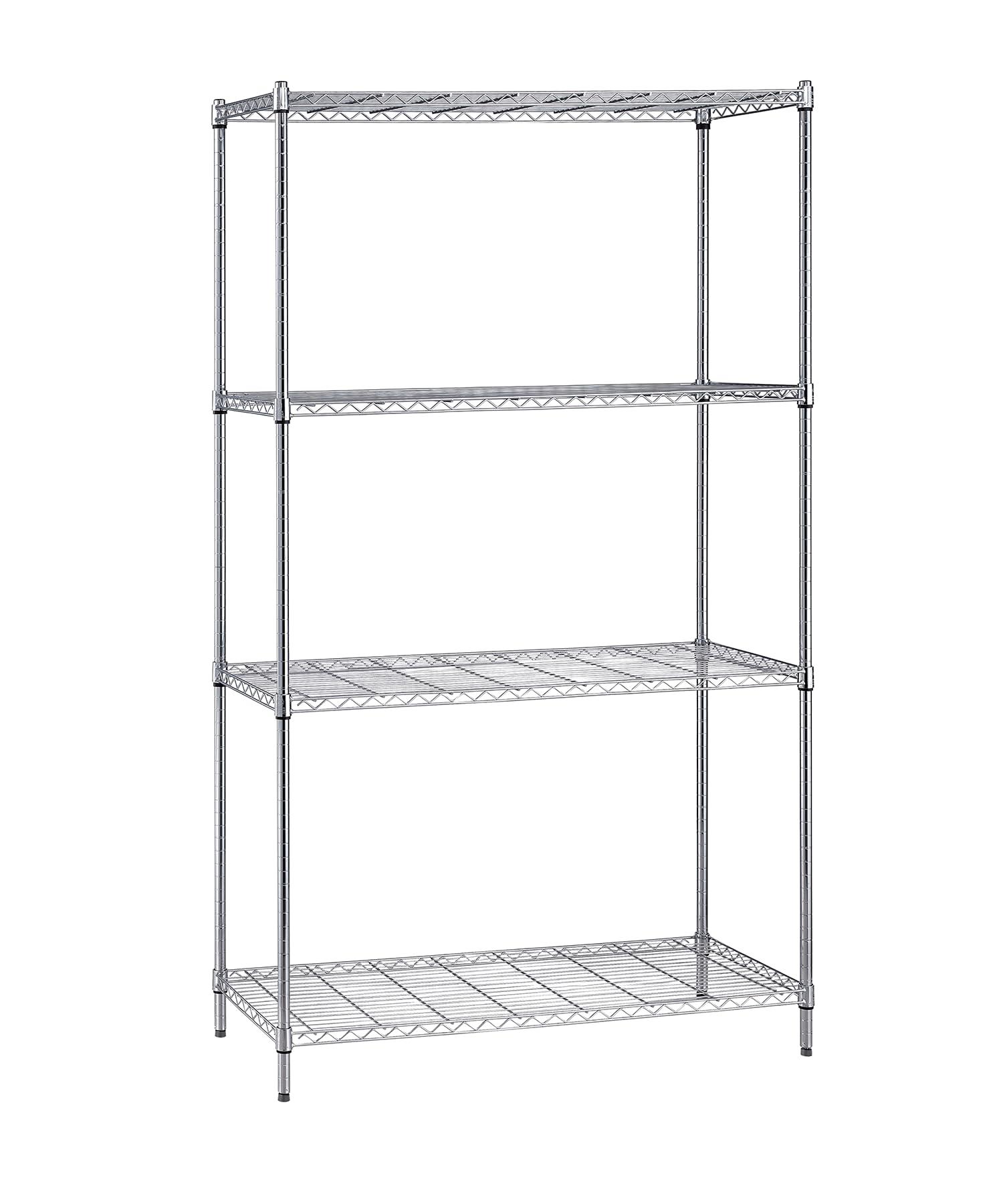 QUANTUM STORAGE SYSTEMS Quantum Storage Systems WR74-1436C Starter Kit Wire Shelves Chrome 4 Shelves 74" H x 36" W x 14" D