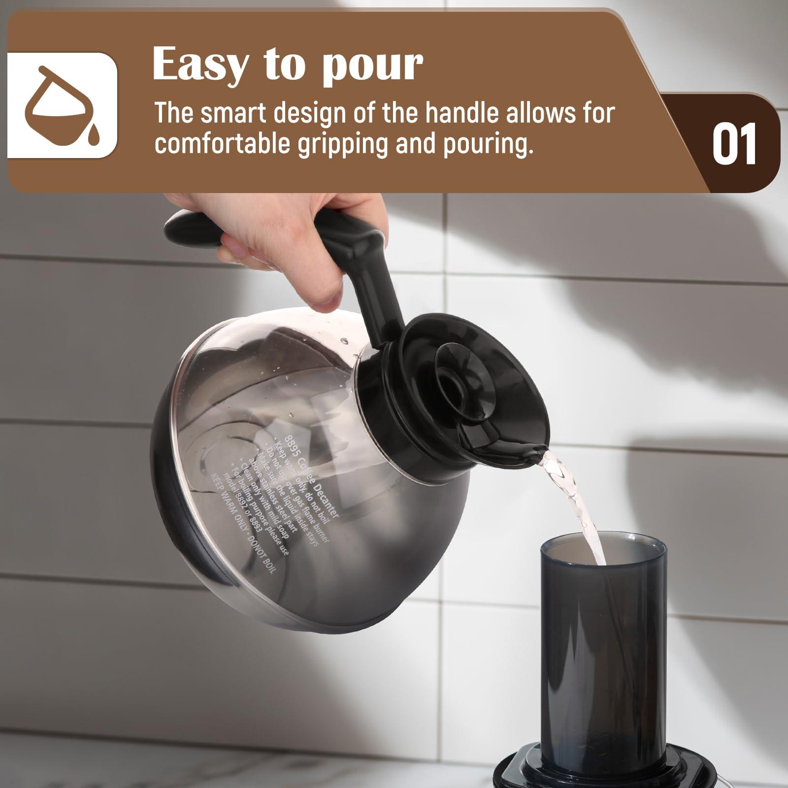 Gazechimp Coffee Decanter Pot Replacement Carafe,Coffee Carafe Coffee Kettle for Restaurant