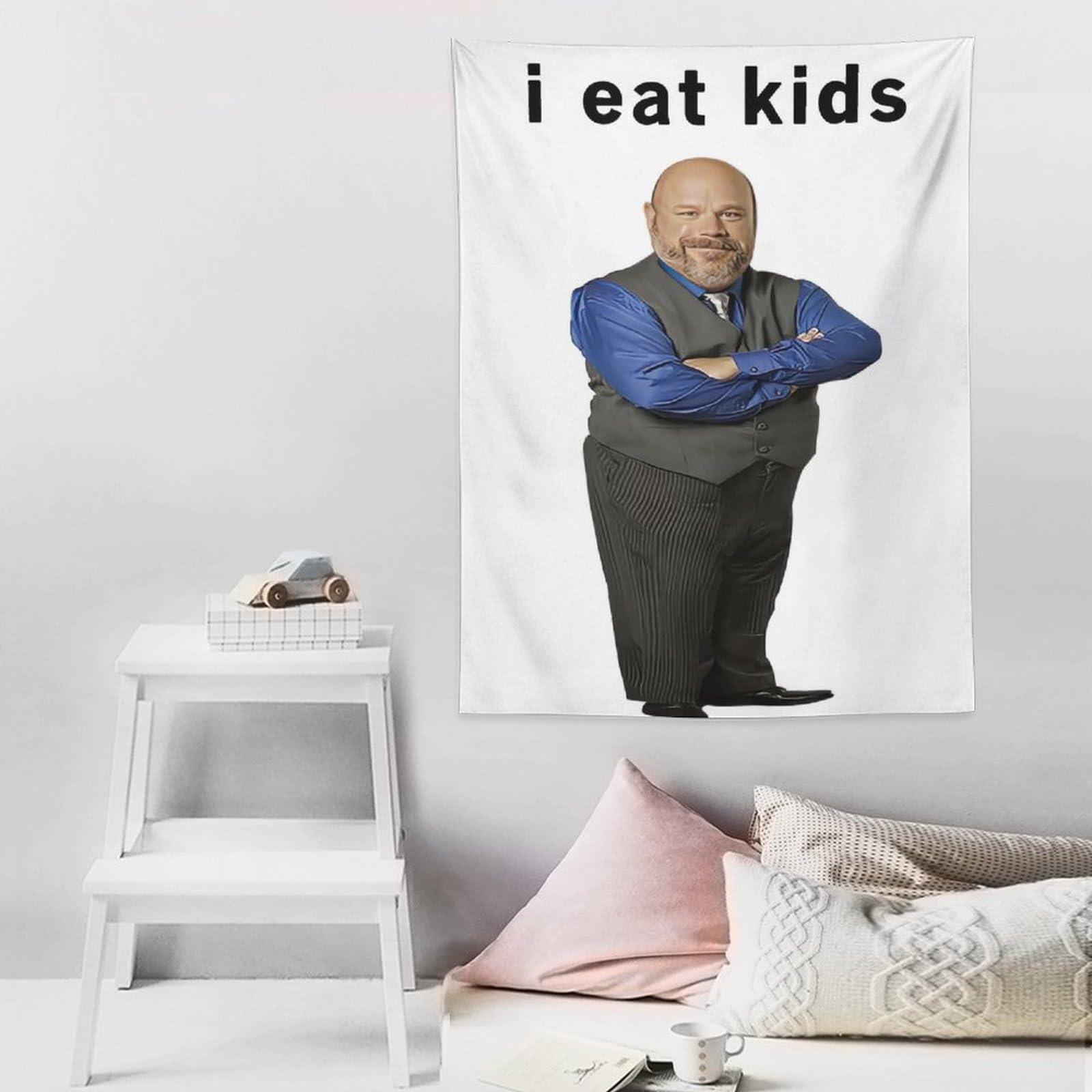 BionZax BionZax Bertram I Eat Kids Vertical Wall Tapestry for Bedroom, College Dorm Or Living Room 30\"x40\", Funny Meme Tapestries Hanging for Home Decor Gifts