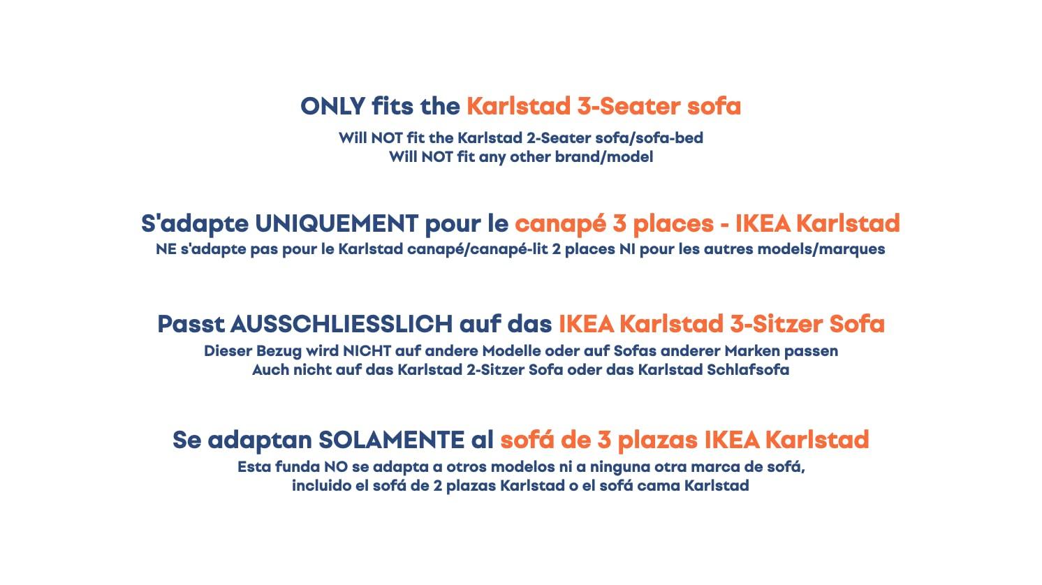 Comfort Works Comfort Works Custom Karlstad Sofa Covers, Replacement for IKEA Karlstad 3-Seater Sofa (3-Seater - Medium Grey)