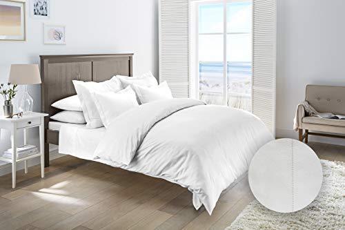 Dormisette Dormisette Luxury German Flannel Sheets & Pillowcases Set, 4 Piece (White, Queen)
