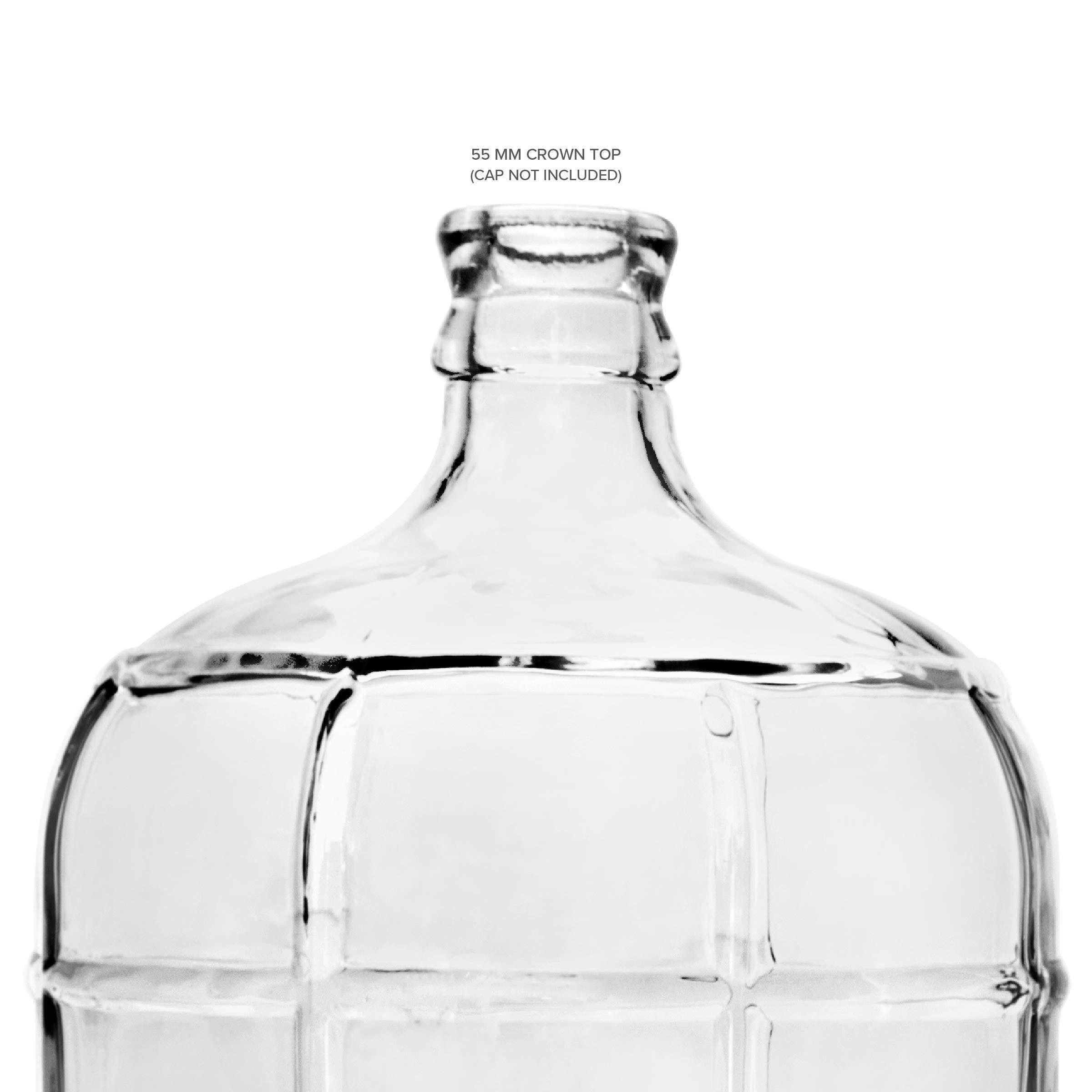 Geo Sports Bottles Geo Sports Bottles 3 Gallon Round Glass Carboy Fits 30mm Cork Finish or 55mm Push Cap Home Brew (Clear Glass) (BT3GG)