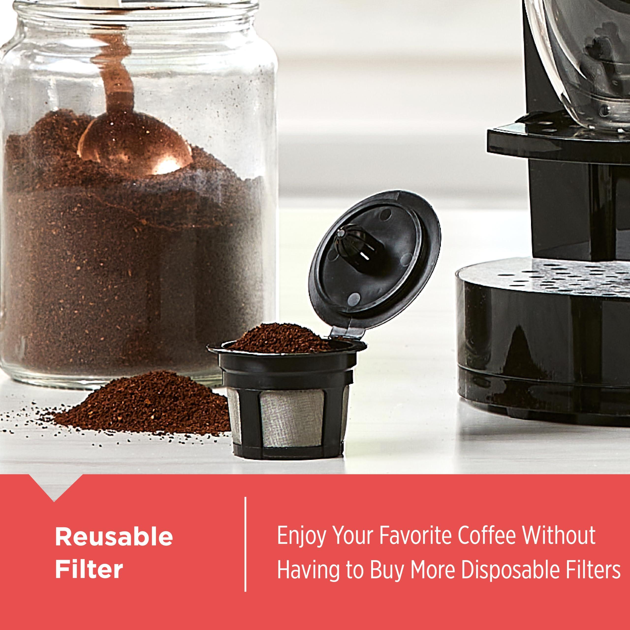 BLACK+DECKER BLACK+DECKER Family Single Serve K-Cup Brewer: Large 50oz Water Reservoir, Versatile Ground Coffee & K-Cup Compatibility, Adjustable Tray for Travel Mugs