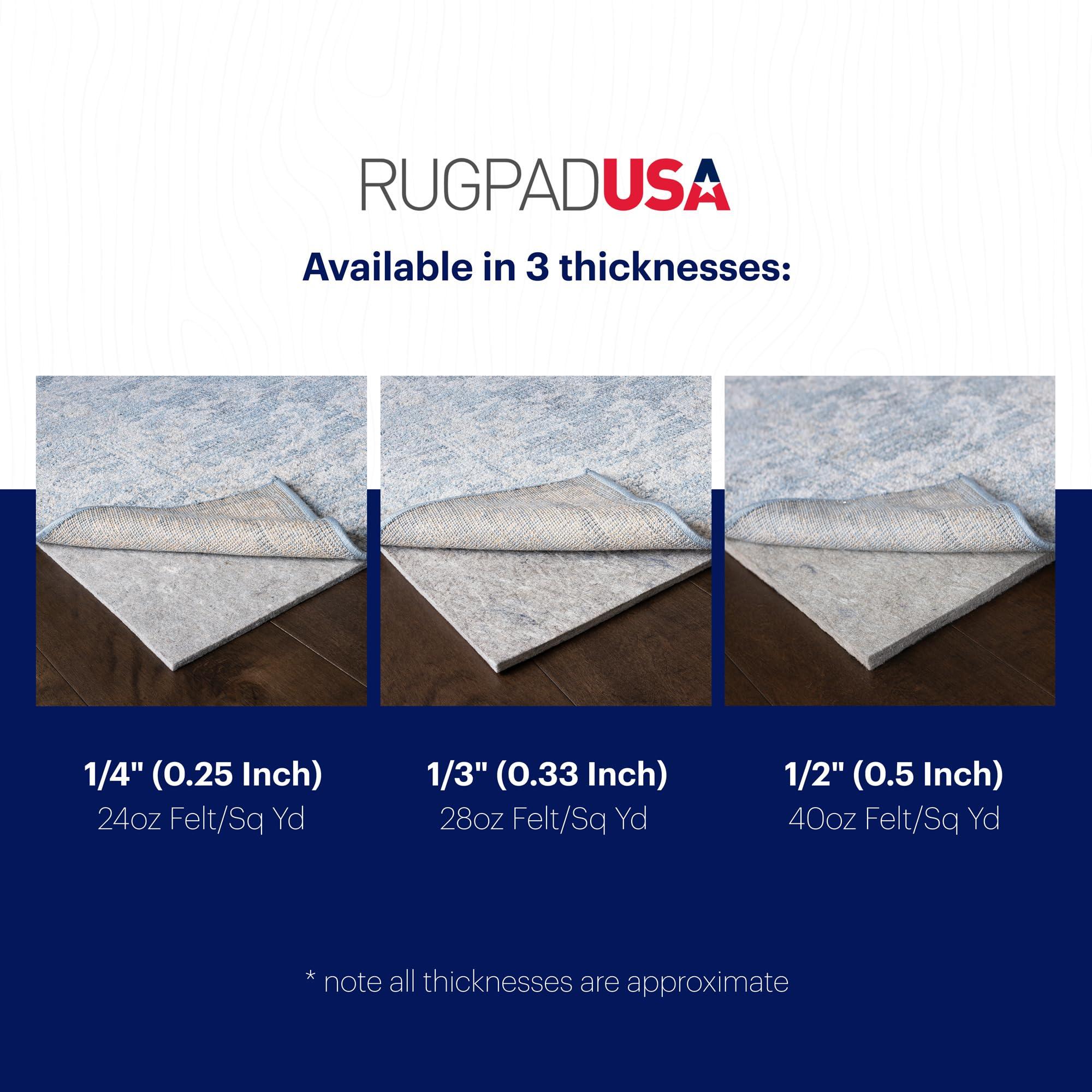RUGPADUSA RUGPADUSA 100% Felt 8'10" x 11'10" Rug Pad for Hardwood Floors, 1/3 Inch Thick Cushioning - Prolong The Life of Your Rugs and Flooring, Safe for All Floors and Finishes