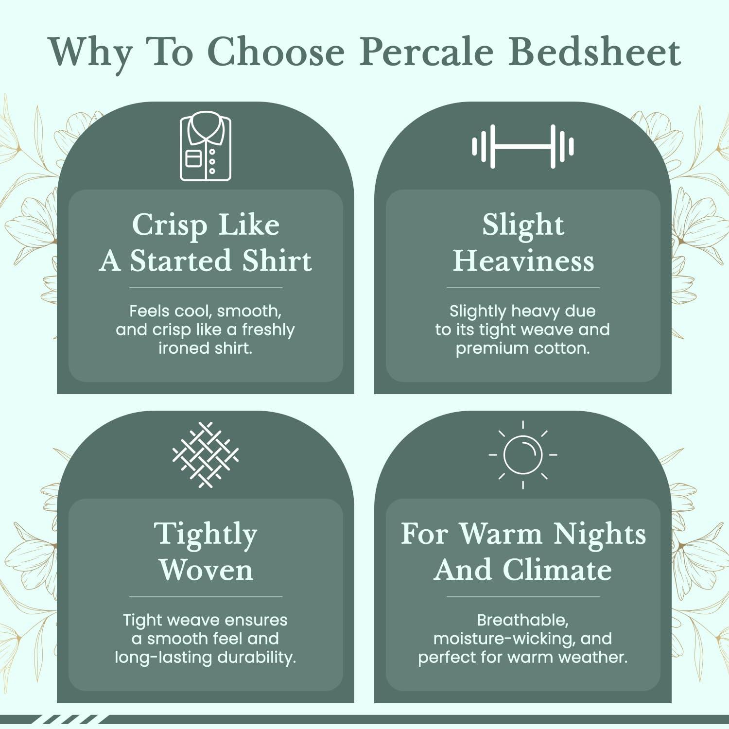 FEATHER & STITCH NEW YORK Feather & Stitch Softest 100% Cotton Sheets, 300 Thread Count Percale Weave Bedding, 16\" Deep Pocket, Cooling Sheets, Breathable Bed Set, Hotel Premium Quality (Twin, Aqua Paisley)