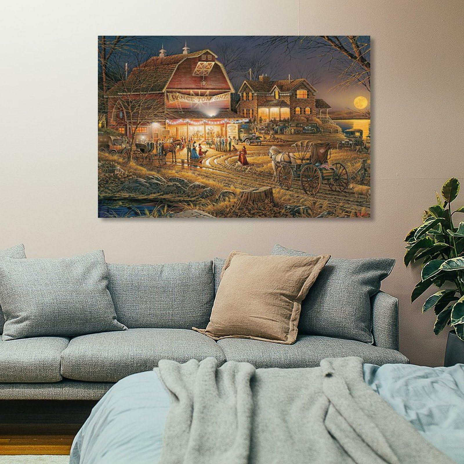 WITHMIST WITHMIST Terry Redlin Print Painting Landscape (105) Artworks Canvas Poster Room Aesthetic Wall Art Prints Home Modern Decor Gifts Framed-unframed 12x18inch(30x45cm)