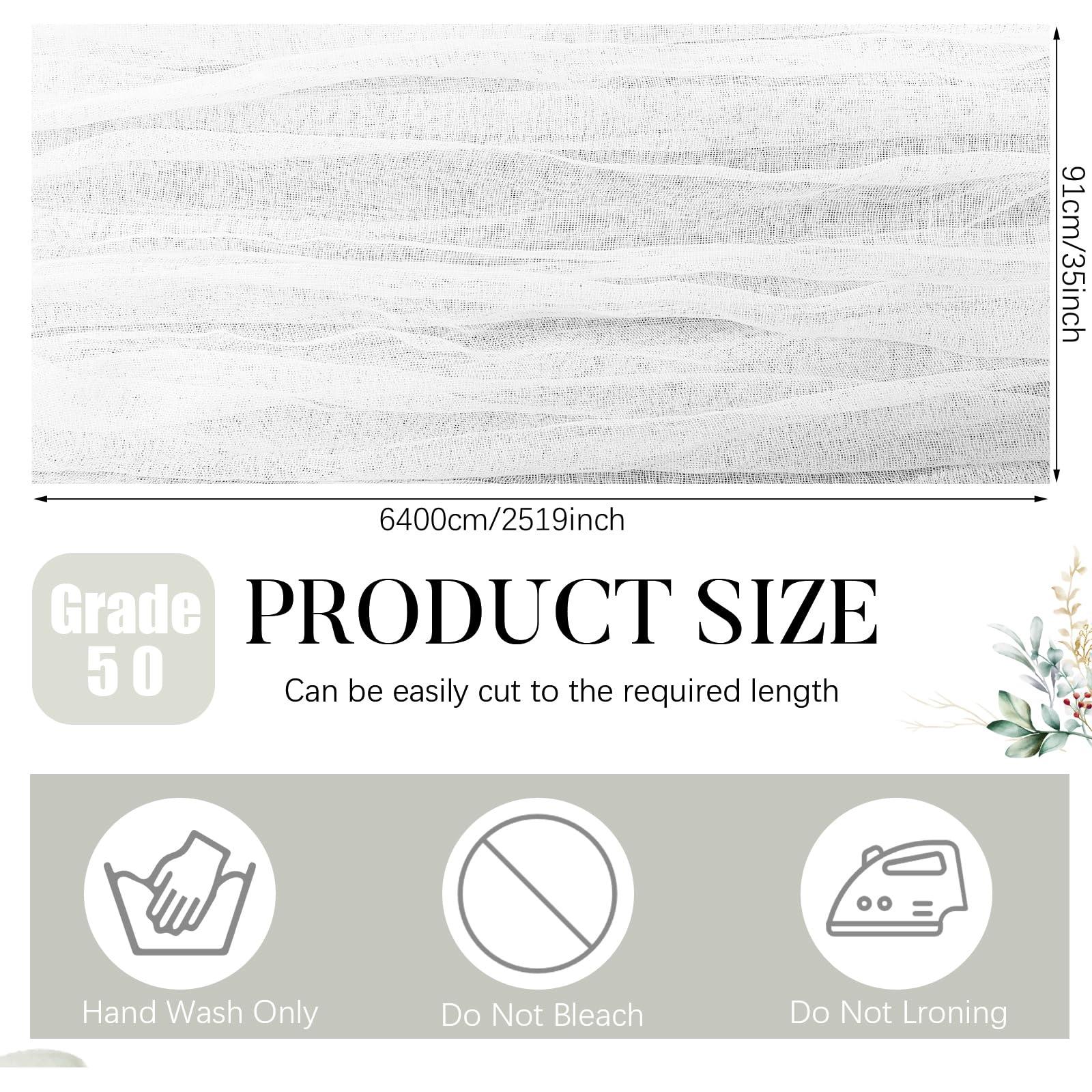 FuWeave FuWeave 1 Roll Cheese Cloth for Straining 70 Yard 100% Unbleached Cotton Fabric Reusable Cheese Cloth Bulk Cheesecloth Table Runner for Cooking, Wedding Decor, Straining, White(Grade 50)