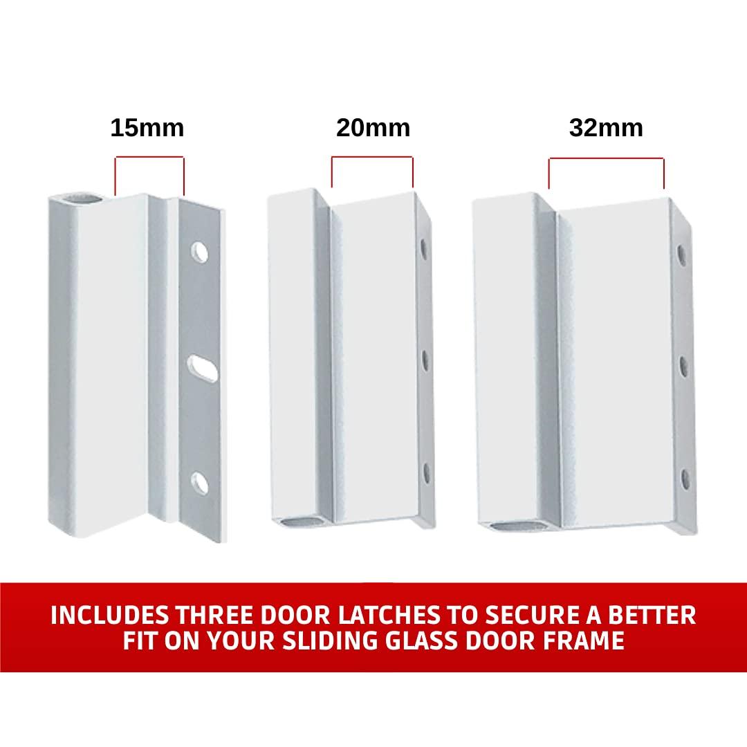 CAL Lock CAL Double Bolt Lock - Sliding Patio Door Locks - Child Proof Sliding Door Lock with Anti Lift Security Lock - Replaces Sliding Door Security Bar - Adjustable & Fits Most Doors (White)