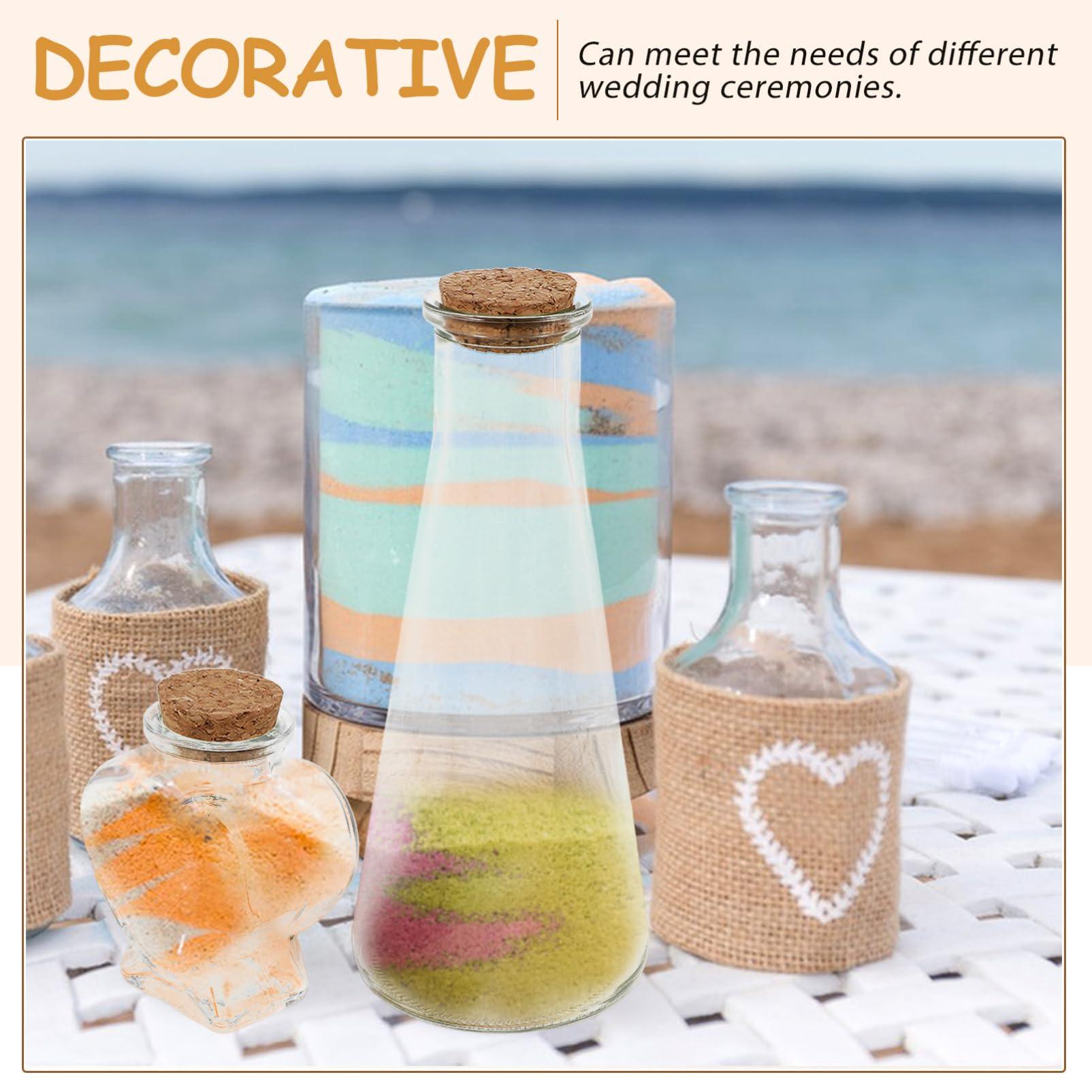 ABOOFAN ABOOFAN Unity Sand Ceremony Set, 3pcs Wedding Sand Ceremony Kit Heart Tower Shaped Vase Glass Drift Bottle Jar Diy Wish Bottle Wedding Engagement Ceremony Party Decor