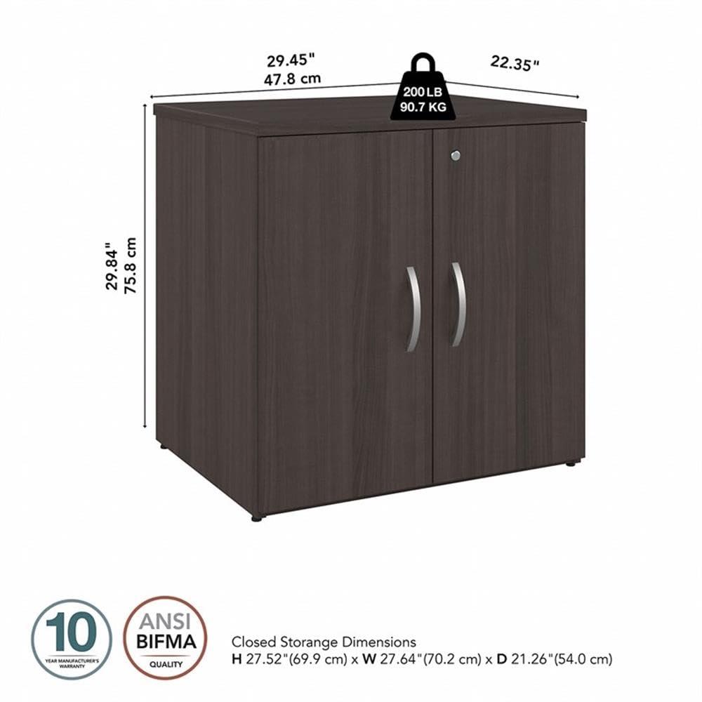 Bush Furniture Bush Business Furniture Studio C Office Storage Cabinet with Doors in, Storm Gray