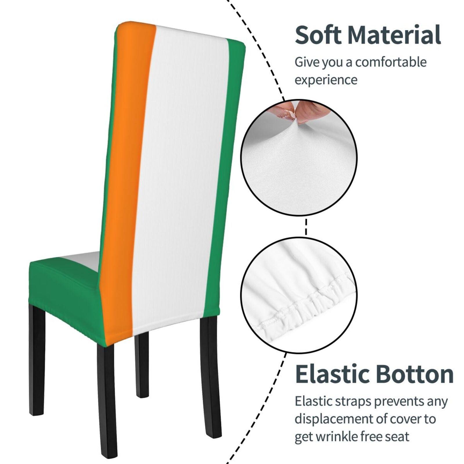 SDEGTHO SDEGTHO Flag of Cote D'Ivoire Protection Cover for Dining Room Chairs Stretchy, Washable, and Detachable Cover