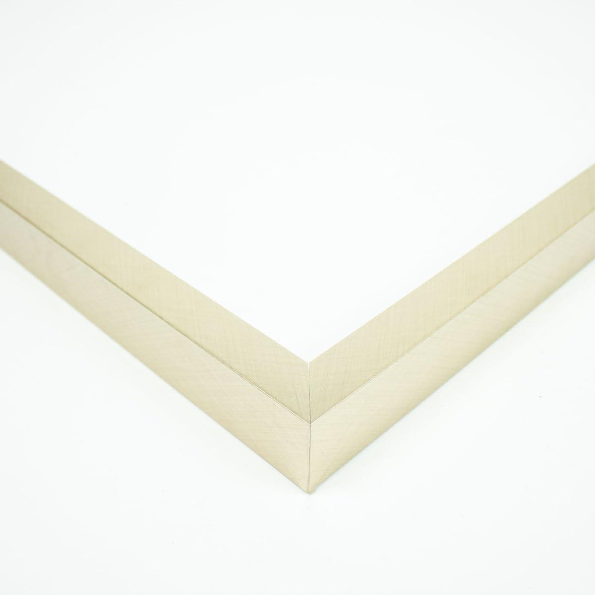 CustomPictureFrames.com 18x27 Frame Silver Solid Wood Picture Frame Width 1.375 Inches | Interior Frame Depth 0.5625 Inches | Nuria Contemporary Photo Frame Complete with UV Acrylic, Foam Board Backing & Hanging Hardware