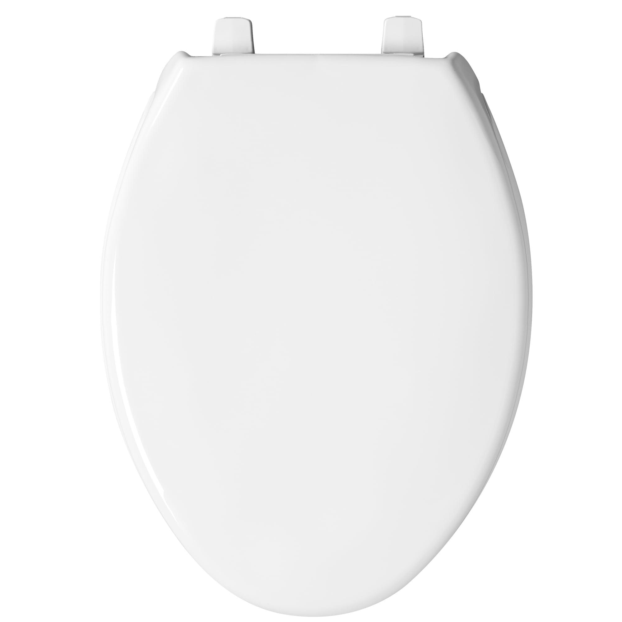 Bemis Bemis 1950 000 Commercial Heavy Duty Open Front Toilet Seat with Cover, Plastic, 1 Pack Elongated, White