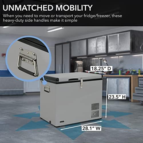 Whynter Whynter 85 Qt. Portable Refrigerator / Portable Freezer for Travel - Chest Freezer / Fridge for Car, Camping, RVs & More, -8F to 50F Temperature Range, AC 110V/ DC 12V, FM-85G, Gray