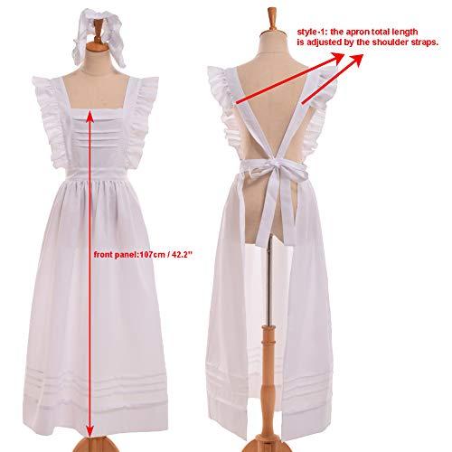 GRACEART GRACEART Edwardian Victorian Maid Pinafore Apron Style-1(Pure Cotton Fabric)