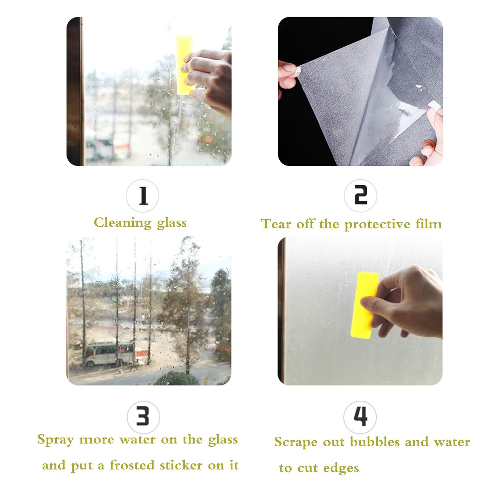 bandezid bandezid Privacy Window Film Opaque Privacy Window Sticker Door Cover Anti-UV Static Non-Adhesive Static Cling Glass Window Film for Office or Home Multiple Colors and Sizes-White 0.45x9m