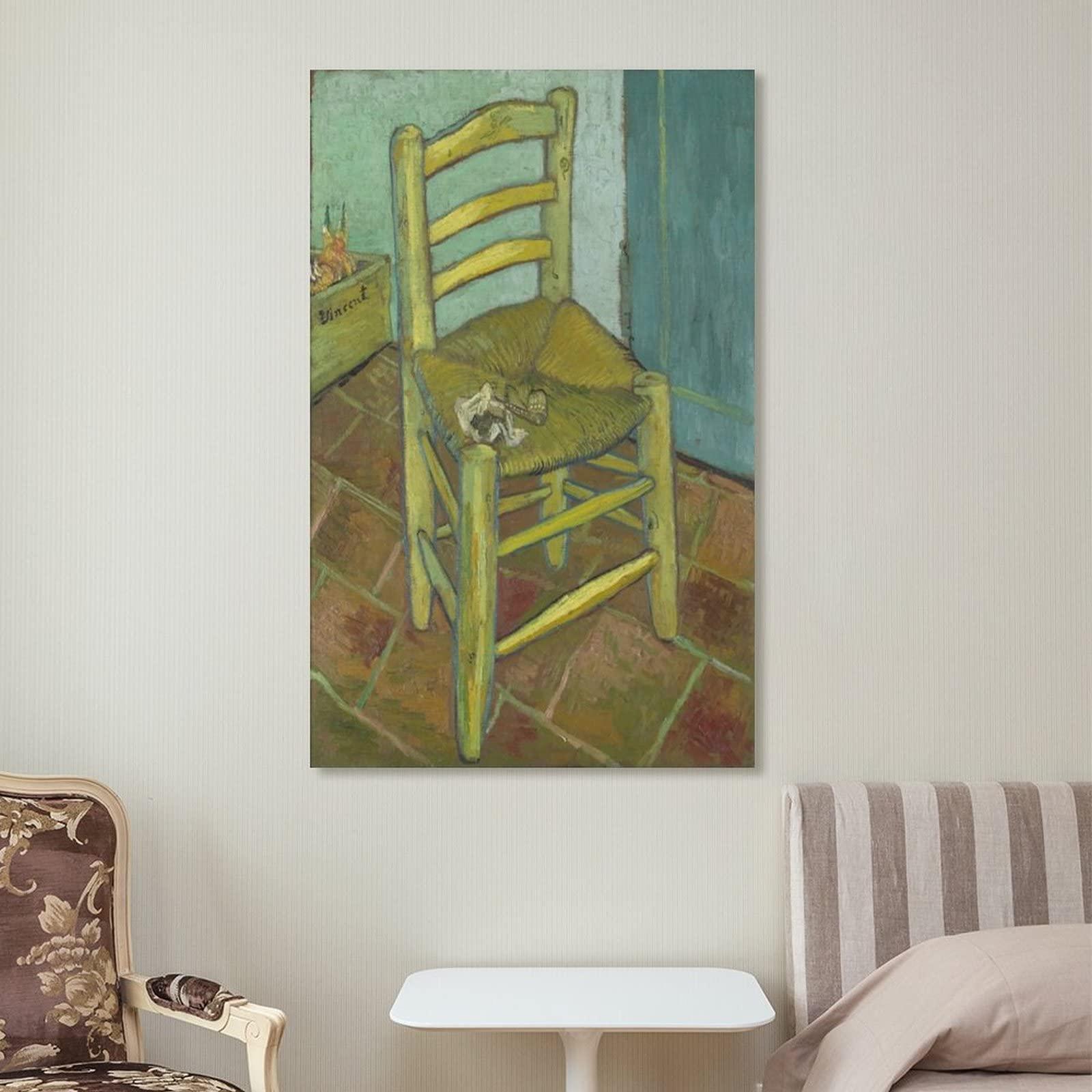 shefei shefei Vincent Van Gogh Van Goghs Chair Canvas Wall Art Prints Poster Gifts Photo Picture Painting Posters Room Decor Home Decorative 08x12inch(20x30cm)