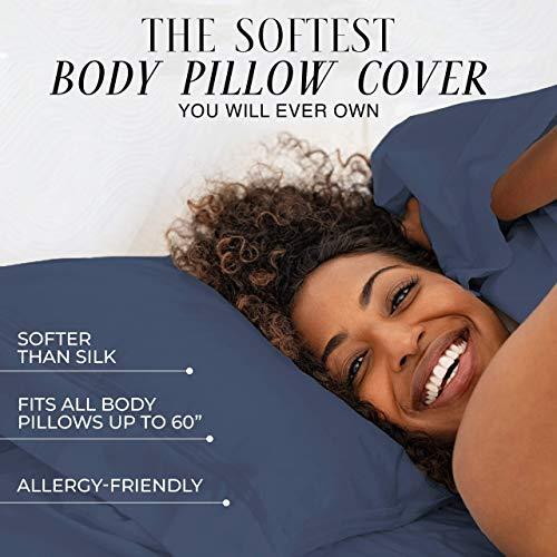 Italian Luxury Italian Luxury Body Pillow Cover - Soft 21\" x 60\" Microfiber Long Pillow Case w/ No Zipper - Fits 20\" x 54\" Pillow, Machine Washable, Black