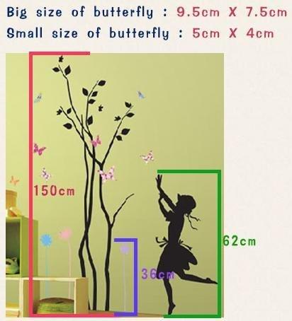 Wall Art City Girl & Tree Wall Paper Home Wall Decor Sticker PS-58076