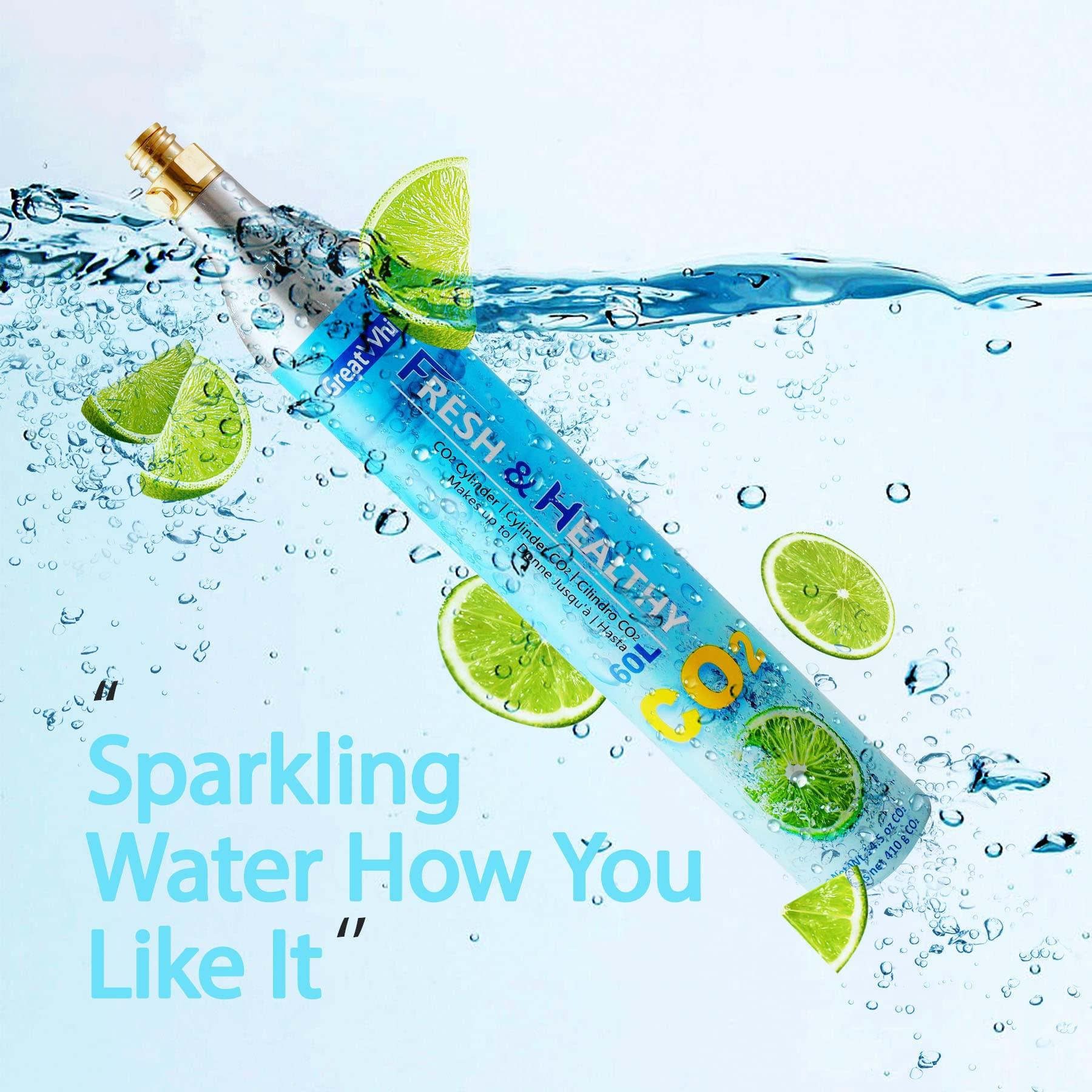 GreatWhip GreatWhip 60L CO2 Cylinder For Sodastream, Exchange Carbonator Compatible With SodaMaker Appliance, Threaded Cylinders, Set of 6