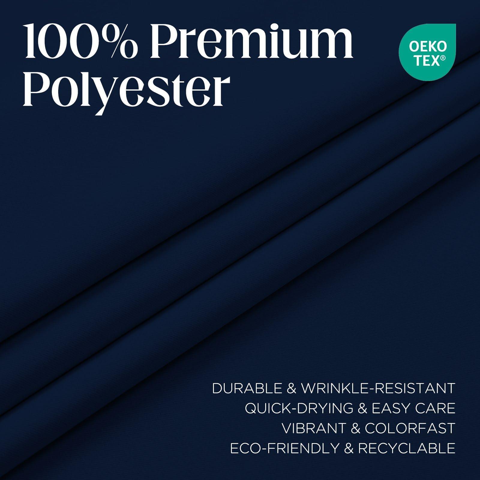 CUCRAF CUCRAF Navy Blue Blackout Curtains 108 inch Length 2 Panels Set, Room Darkening Drapes for Living Room Bedroom, Thermal Insulated Light Blocking Grommet Window Curtain (W52 x L108 Inch)