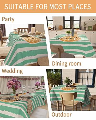 ZOE GARDEN Square Pineapple Tablecloth Waterproof & Stainproof Tablecloths, Wipeable Table Cloth Wrinkle-Free for Round/Rectangle/Oval/Square/Dining/Party/Wedding, Summer Shabby Chic Fruit Stripes 54x54