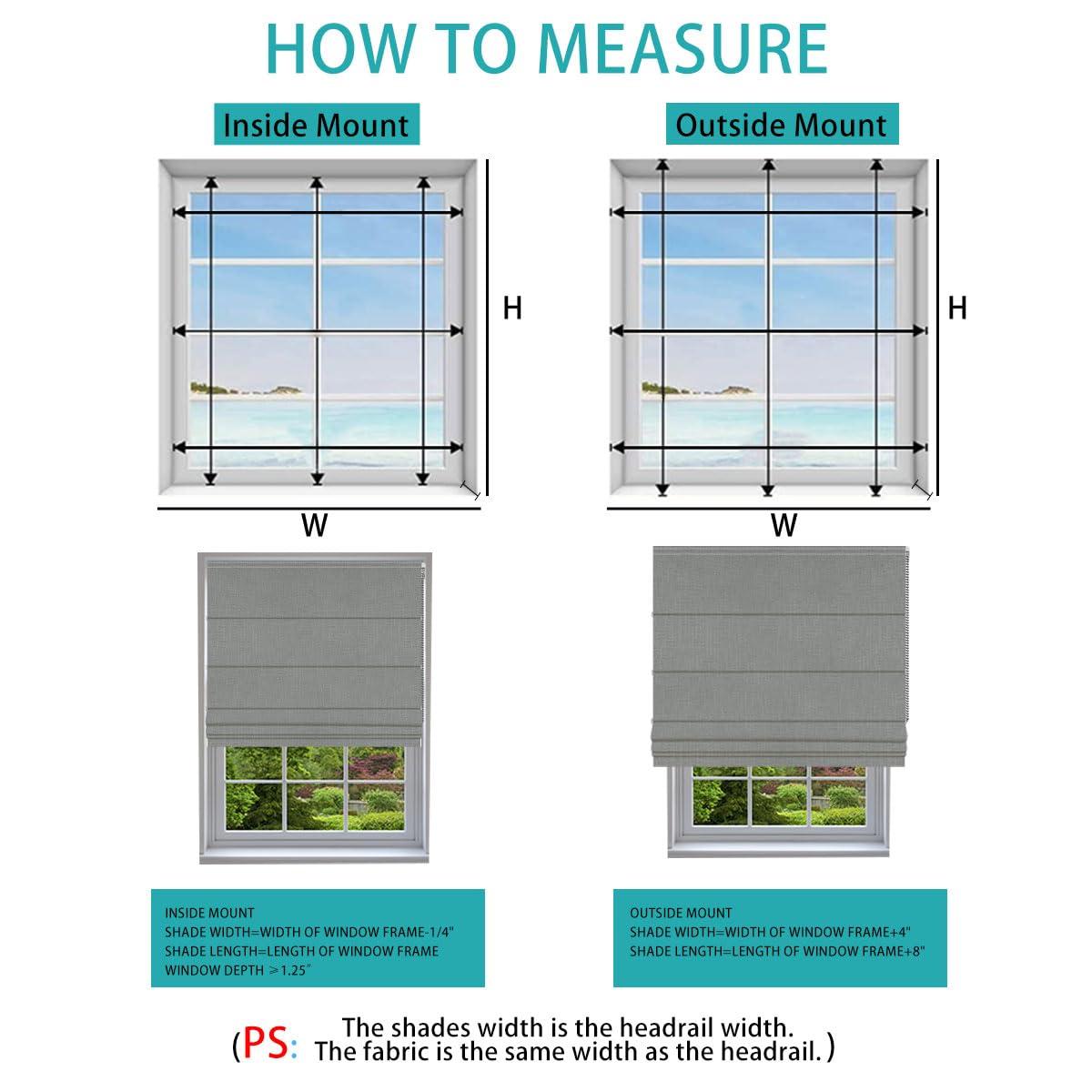 TINFONBLY TINFONBLY Blackout Custom Roman Shades for Windows, Thermal Insulated Sunlight Blocking Window Blinds for Home Office, Privacy French Door Shade, 68" W x 52" H Sandy Brown, Easy Install