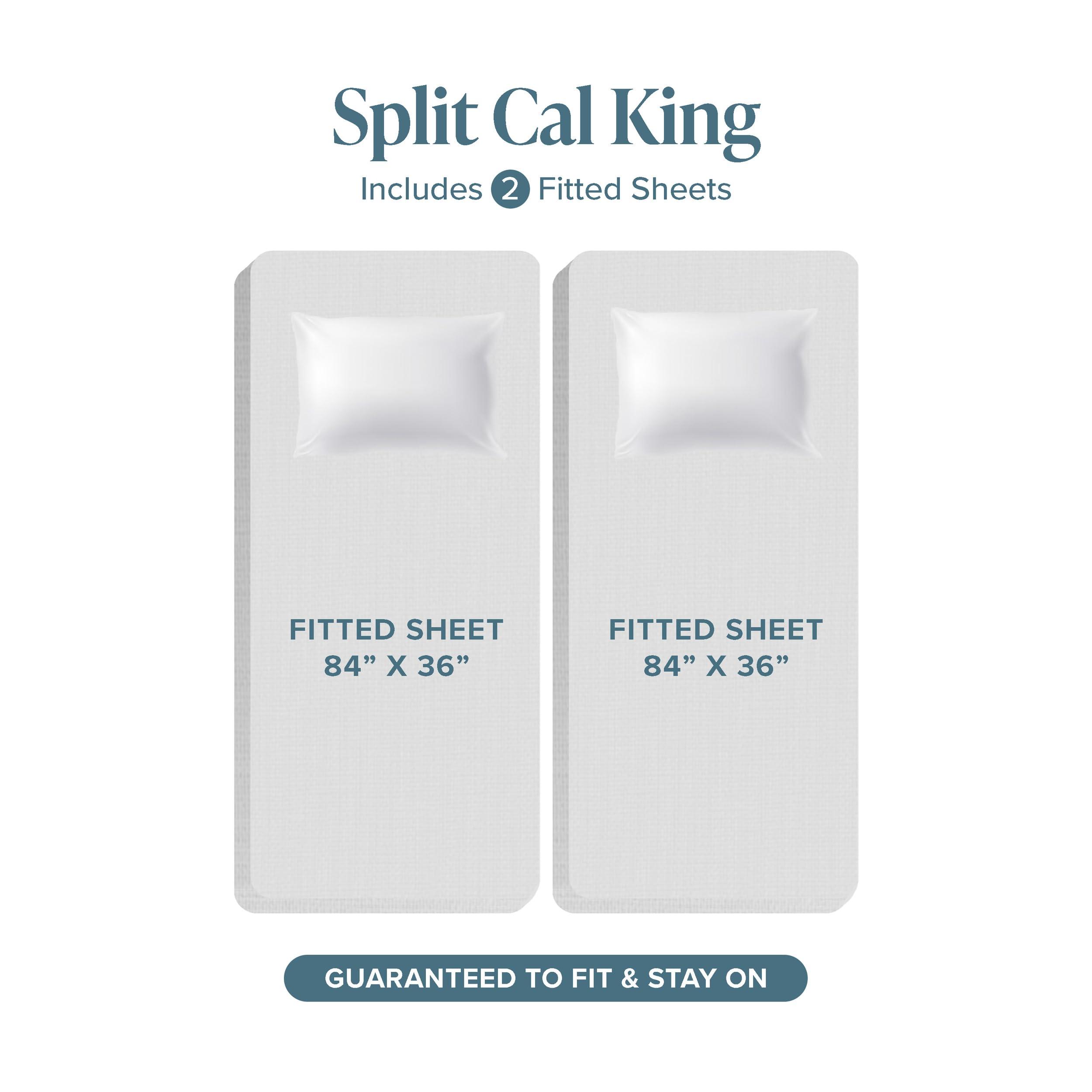 Bare Home Bare Home Split California King Sheet Set - 1800 Ultra-Soft Microfiber Split California King Bed Sheets - Double Brushed - Deep Pockets - Easy Fit - 5 Piece Set - Bed Sheets (Split Cal King, Sand)