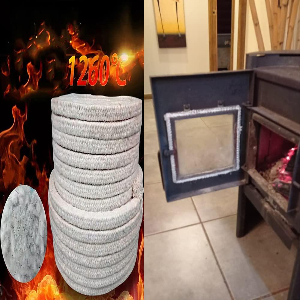 FANGHUOCL FANGHUOTC Ceramic Fiber Square Rope, High Temperature Seal for Stove Boiler Furnace Oven Kiln Door Gasket Length 10M,Diameter 20 mm