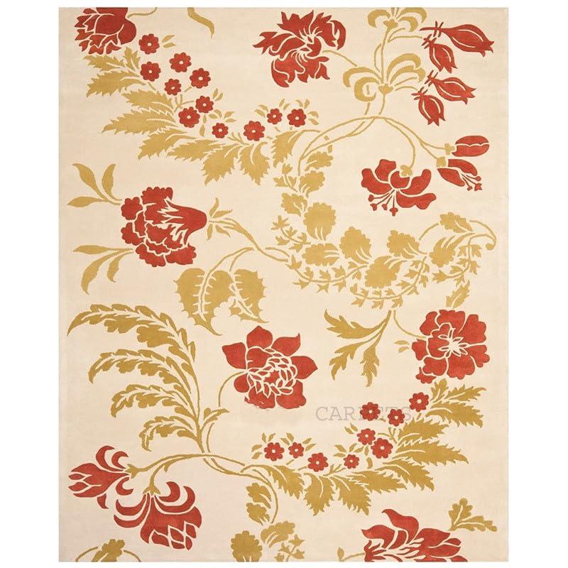 Indian Carpet and Arts Indian Carpet and Arts Premium Quality Collection of Handmade Traditional Oriental Wool Rug, Ideal for High Traffic Areas in Living Room Bedroom & Hallway Size - 5' x 8' Feet, SNOW, SR-TF-256