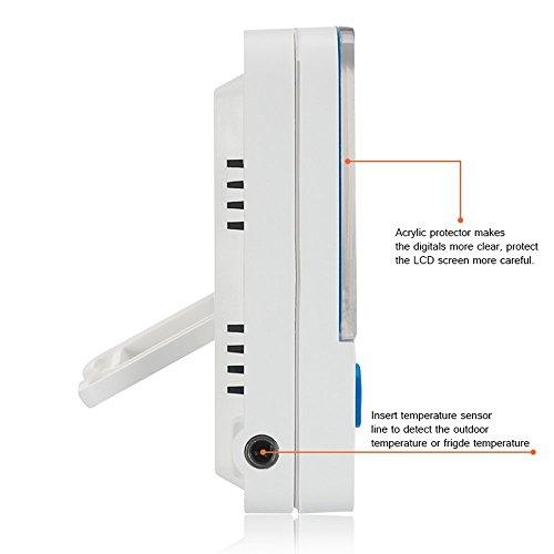 Nithing Fridge Freezer Thermometer Max/Min Memory LXSZRPH High & Low Temperature Alarms Settings with LED Indicator Digital Refrigeration Thermometer with Magnetic,Stander