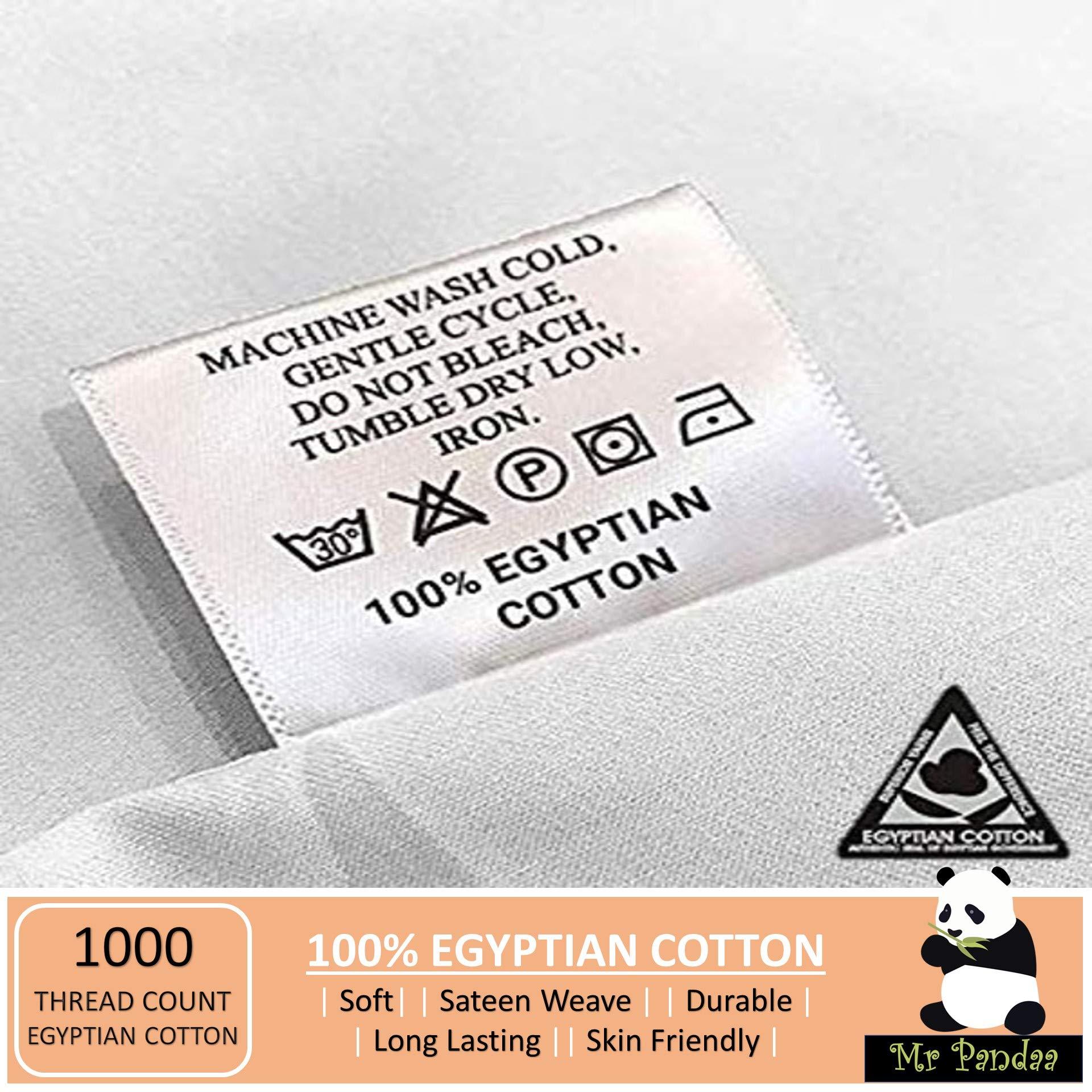 Mr Pandaa Split Top Cal-King Sheet Set for Adjustable Flex Top Mattress 100% Egyptian-Cotton, 1000-Thread-Count, Split Head Sheet Set 30\" Split at Top - 15\" Deep-Pocket [Cal-King- 30\" Split, Mediterranean Blue]