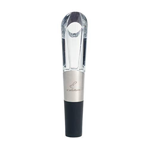Rabbit Rabbit Wine Aerator and Pourer, 1.1 x 1.1 x 5.2 inches, Clear/Stainless Steel