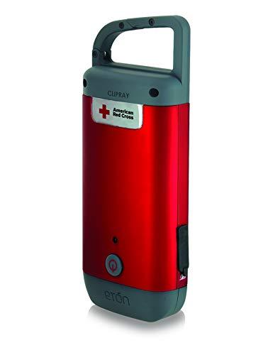 Eton Eton - American Red Cross Clipray Crank-Powered, Clip-On Flashlight & Smartphone Charger,Cherry Red,Hand Crank, Hands Free Carabiner Clip, Pack of 2