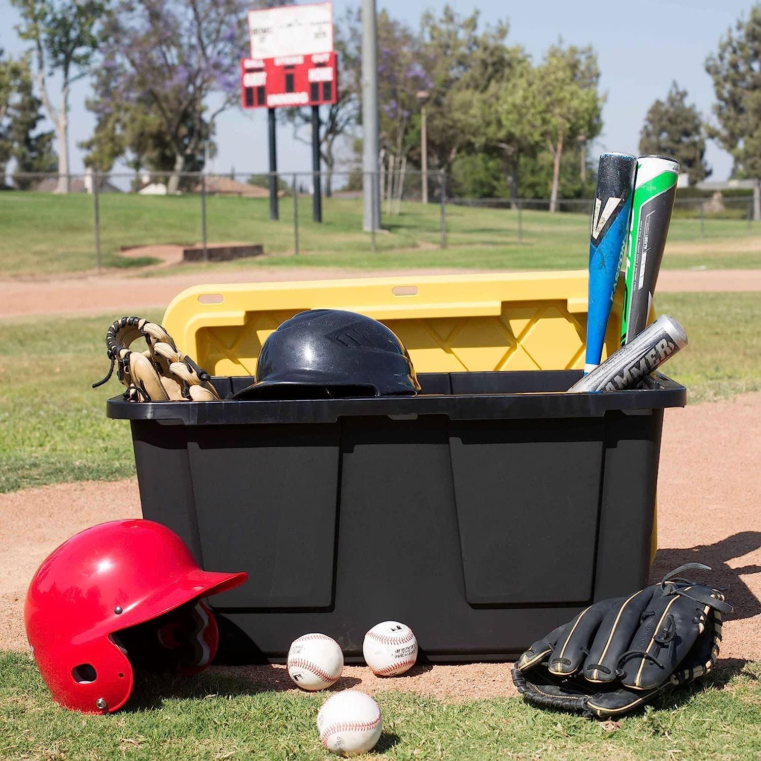 Commander Tough Box 27-Gallon Storage Tote w/Lid- 31inLx21inWx14.55inH Model# 27GBLKYW