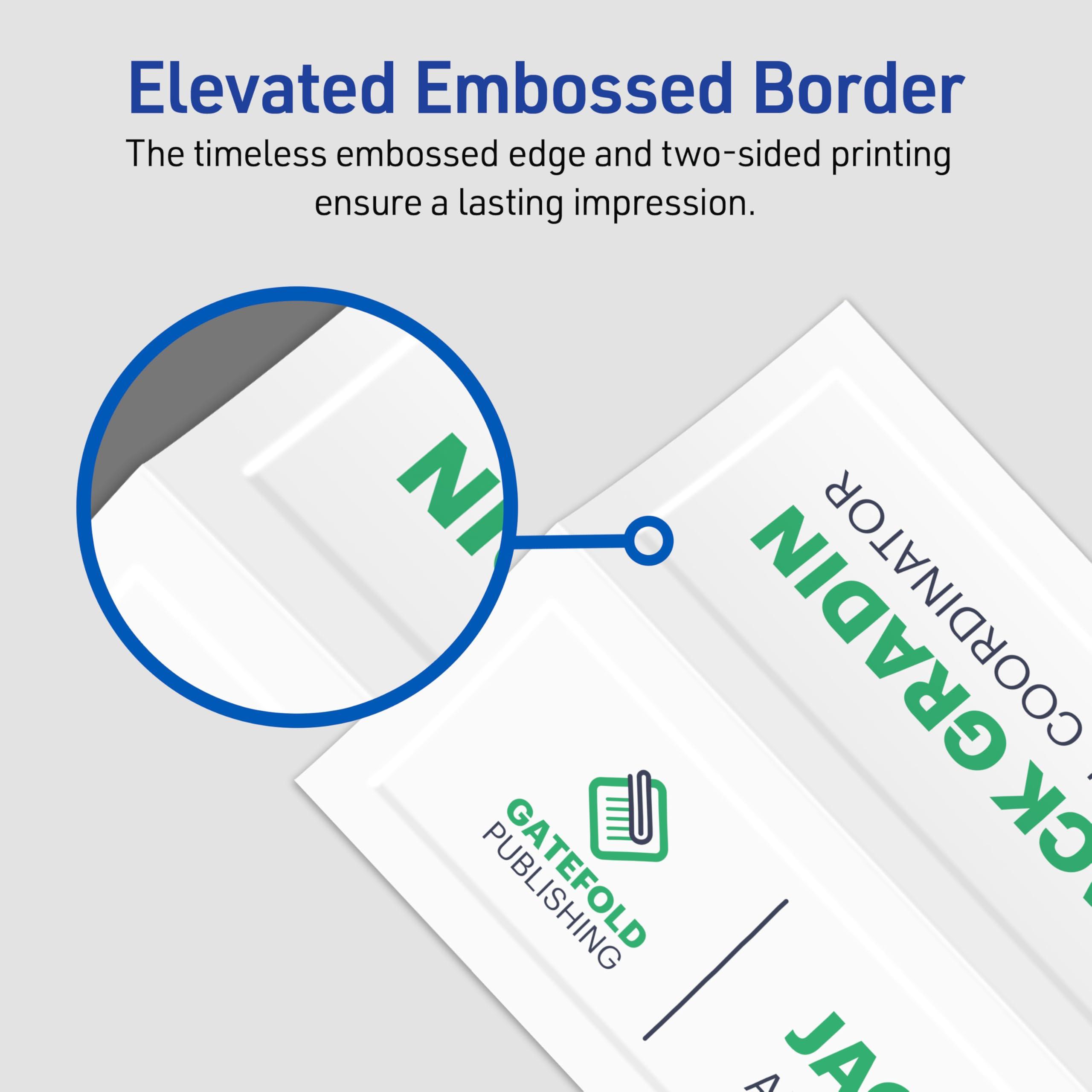 AVERY Avery Printable Tent Cards, 3.5\" x 11\", White with Embossed Border, 50 Blank Place Cards for Laser and Inkjet Printers (5309)