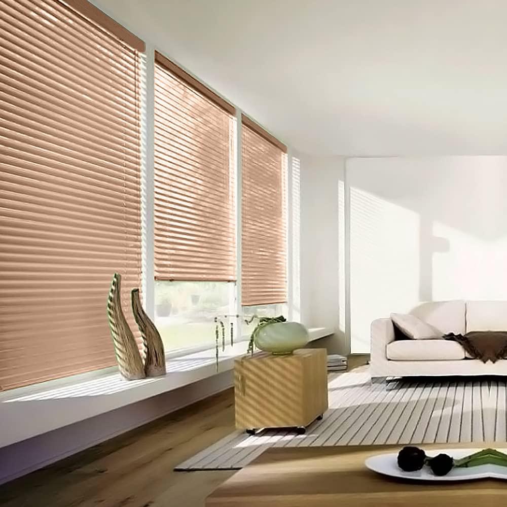 simty Simty Corded 1\" Aluminum Mini Blinds for Windows, Venetian Horizontal Blinds, Privacy Shades for Bedroom, Bathroom,Kitchen,Office, 54\" Wx 96\" H, Champagne