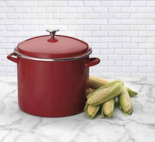 Cuisinart Cuisinart Enamel Stockpot with Cover, 16-Quart, Red