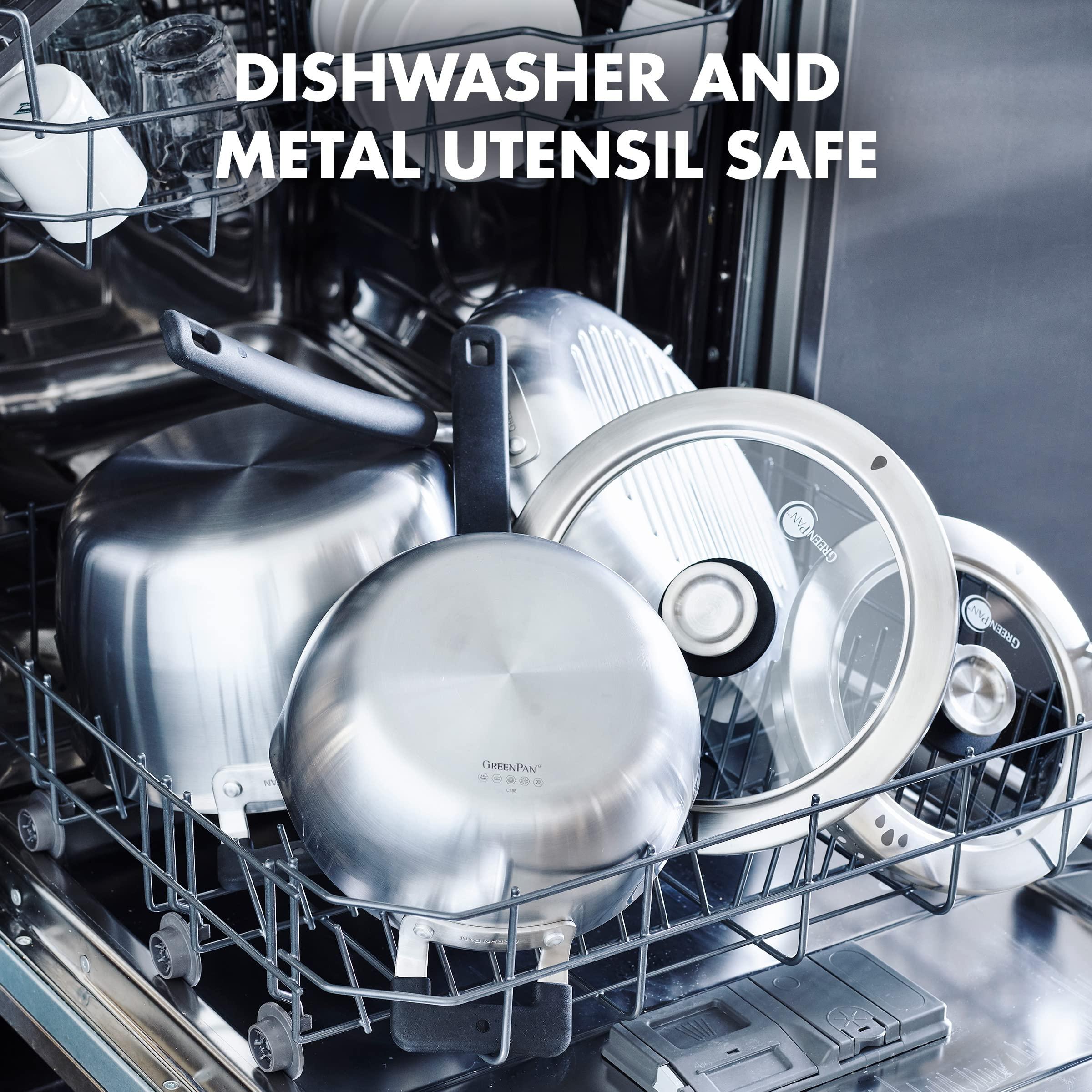 GreenPan GreenPan Levels Stackable Hard Anodized Healthy Ceramic Nonstick, 6 Piece Pots and Pans Cookware Set PFAS-Free, Dishwasher Safe, Black