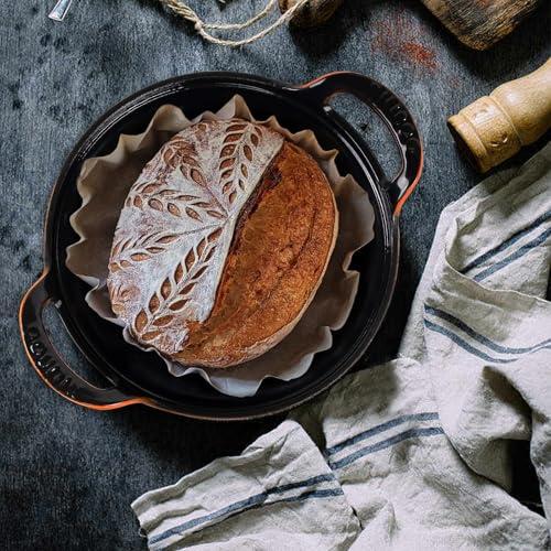 AILIBOO AILIBOO 2 Quart Dutch Oven Pot Round Cast Iron Enamel Cookware with Wooden Lid Soup Pot Mini Soup Pots- orange