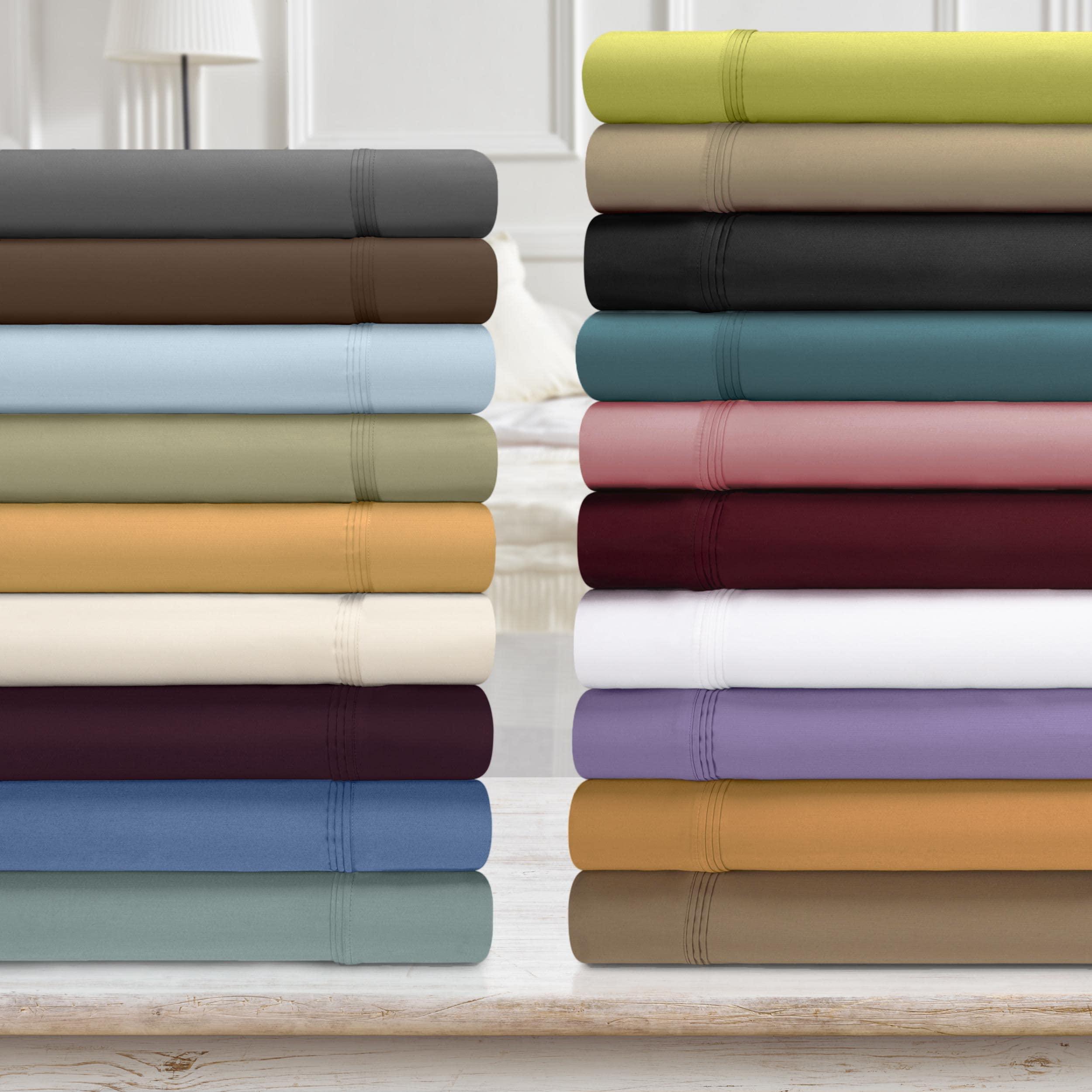 SUPERIOR Superior Egyptian Cotton 4 Piece Sheet Set, 650 Thread Count, Eco-Friendly, Sustainable Sheets, Ultra-Soft Basics, Solid, Deep Pocket Fitted Sheet, Flat Sheet, Pillowcases, Queen, Medium Blue