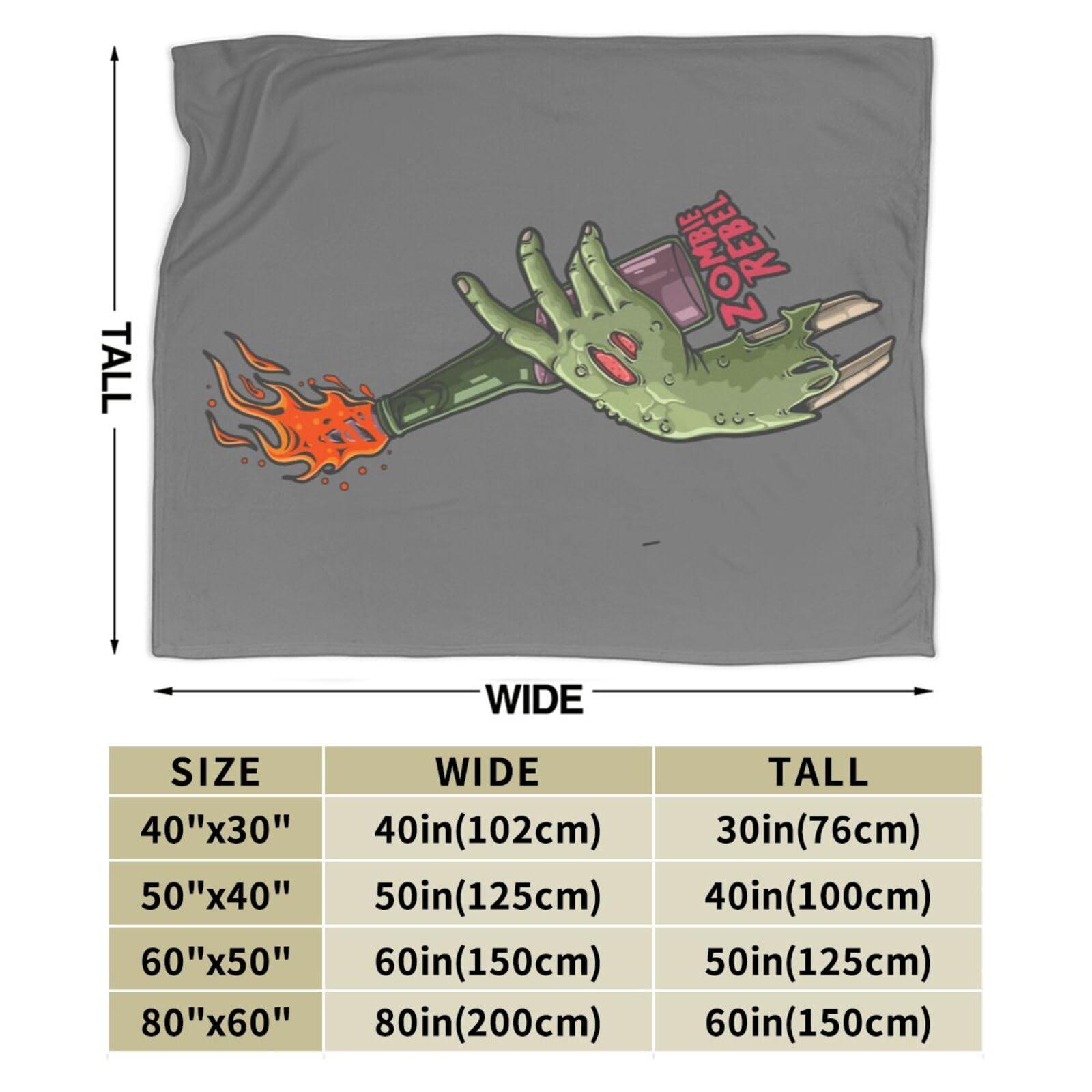 SIYTUAU Zombie Rebel Throw Blanket for Couch 50\"x40\" Cozy Soft Sofa Chair Bed Throw Blankets Flannel Blanket