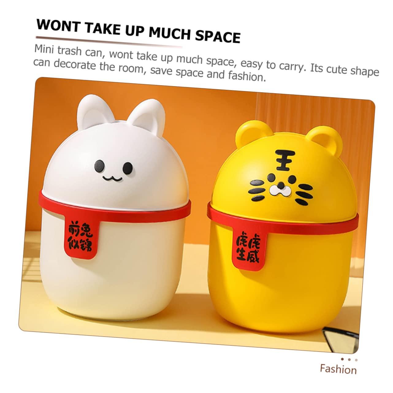 PRETYZOOM PRETYZOOM Cartoon Trash Can Garbage Can Small Trash Cans Trash Bin Office Trash Can Trash Can with Lid Outdoor Table Rubbish Bins Trash Can Car Tabletop Trash Can Dustbin Waste Bin Plastic